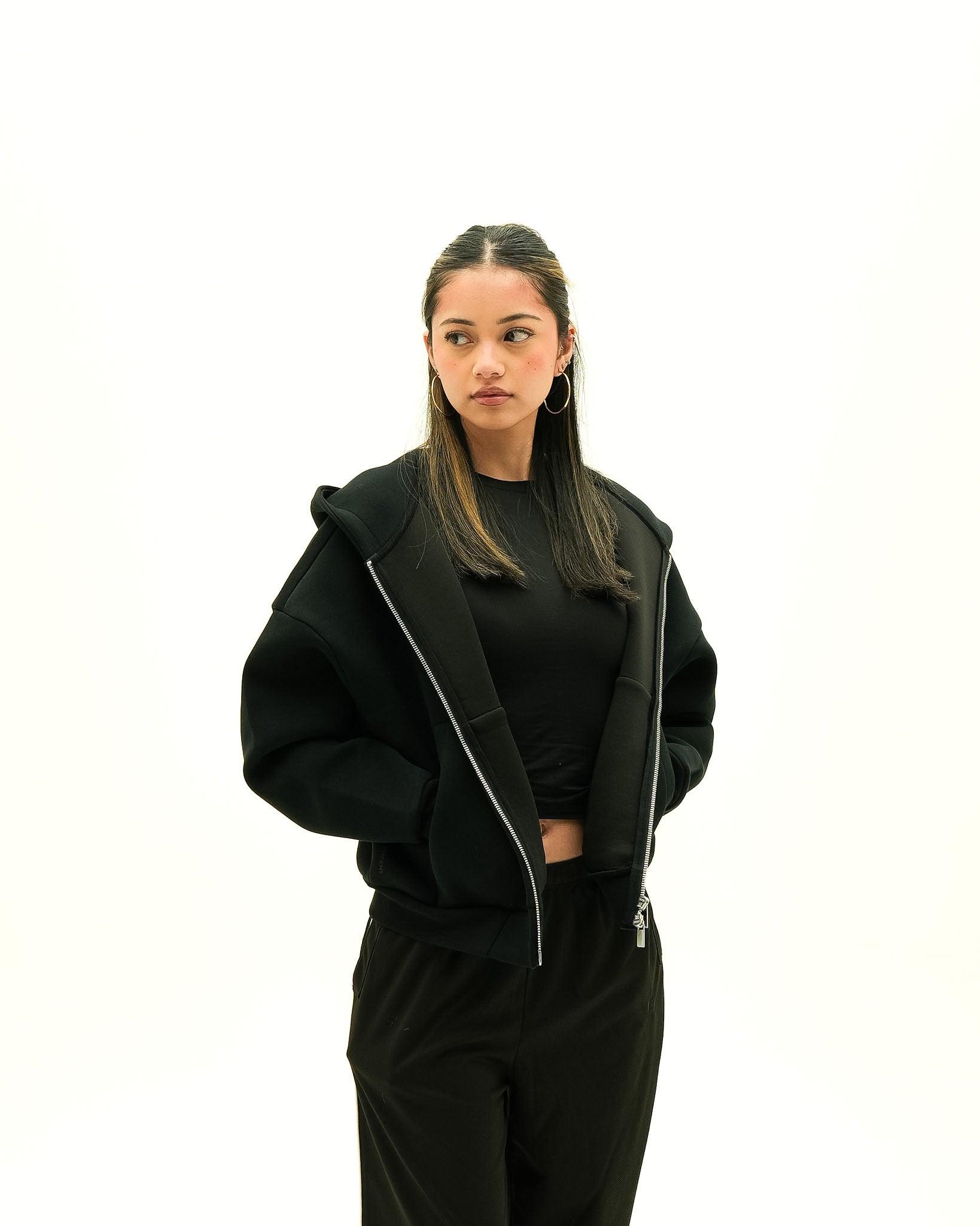 Onyx Black Cropped Purpose Jacket
