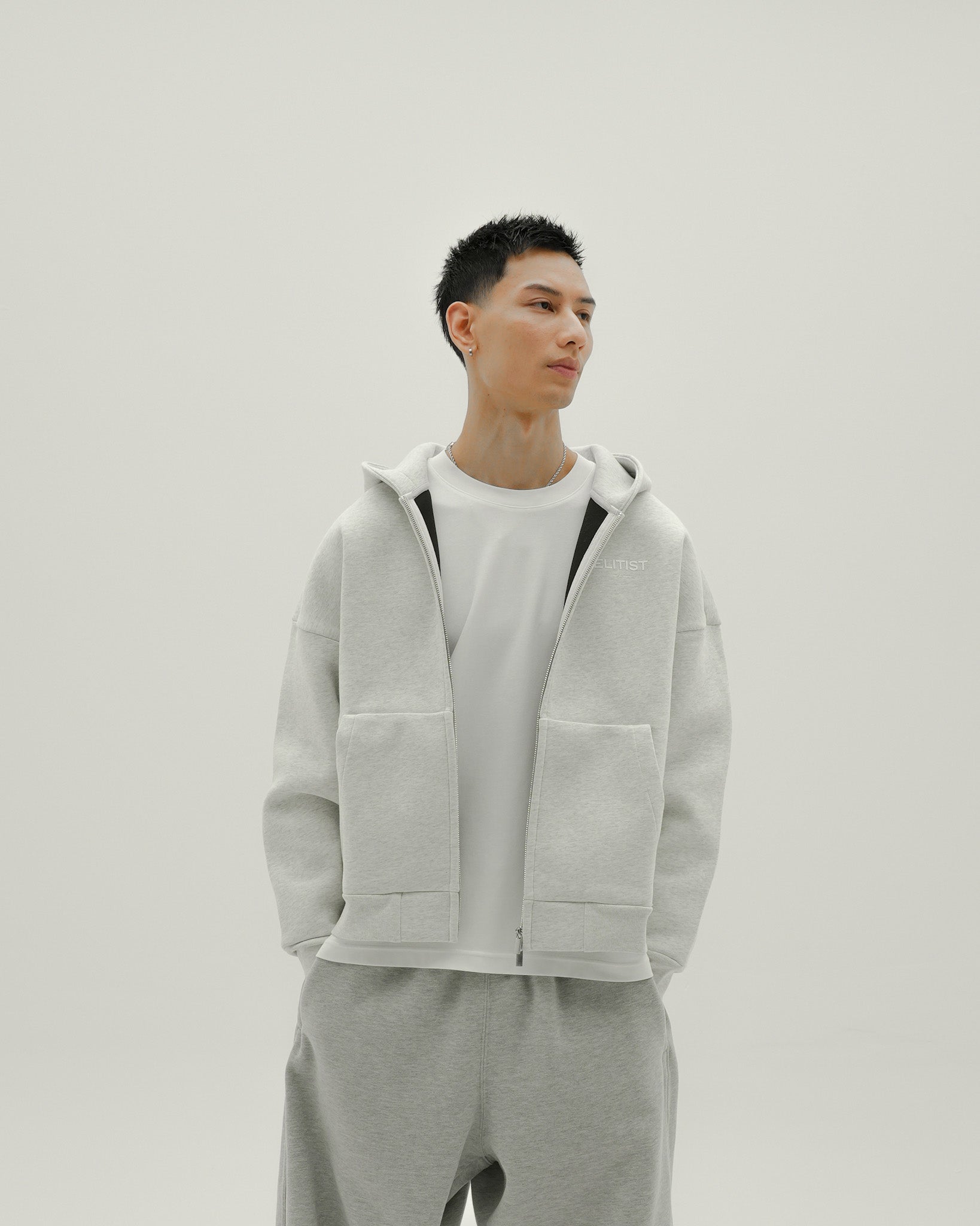 Heather Grey Cropped Purpose Jacket