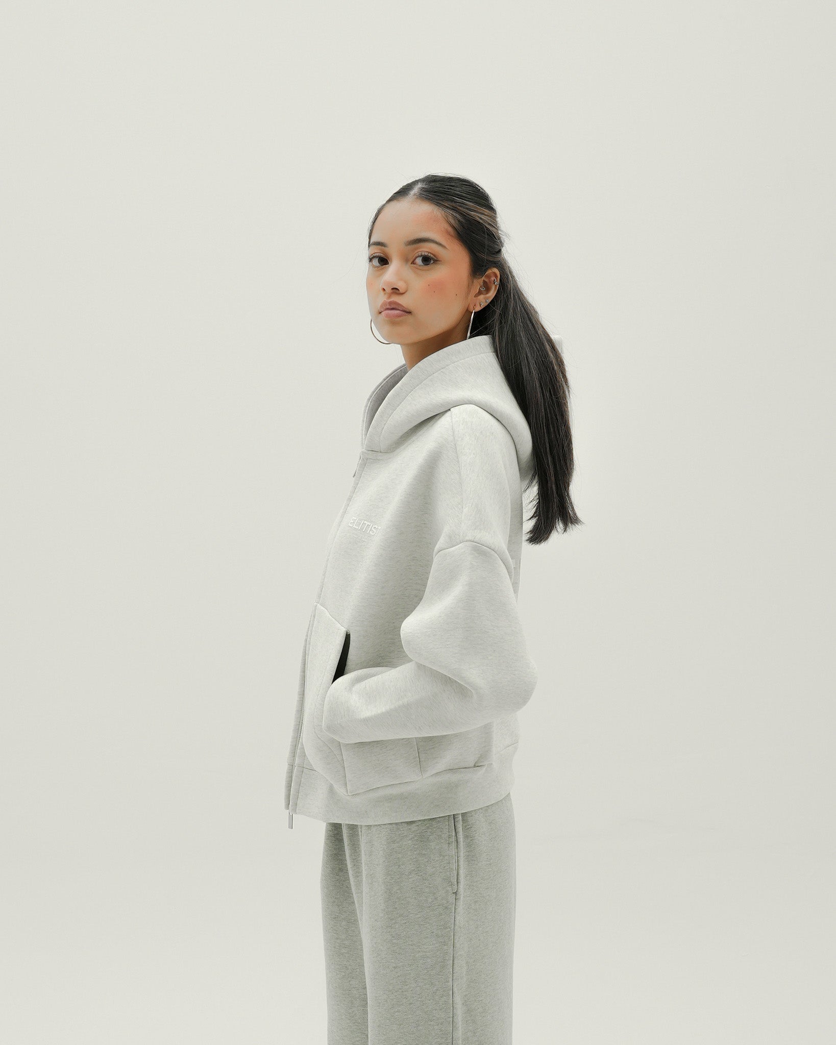 Heather Grey Cropped Purpose Jacket
