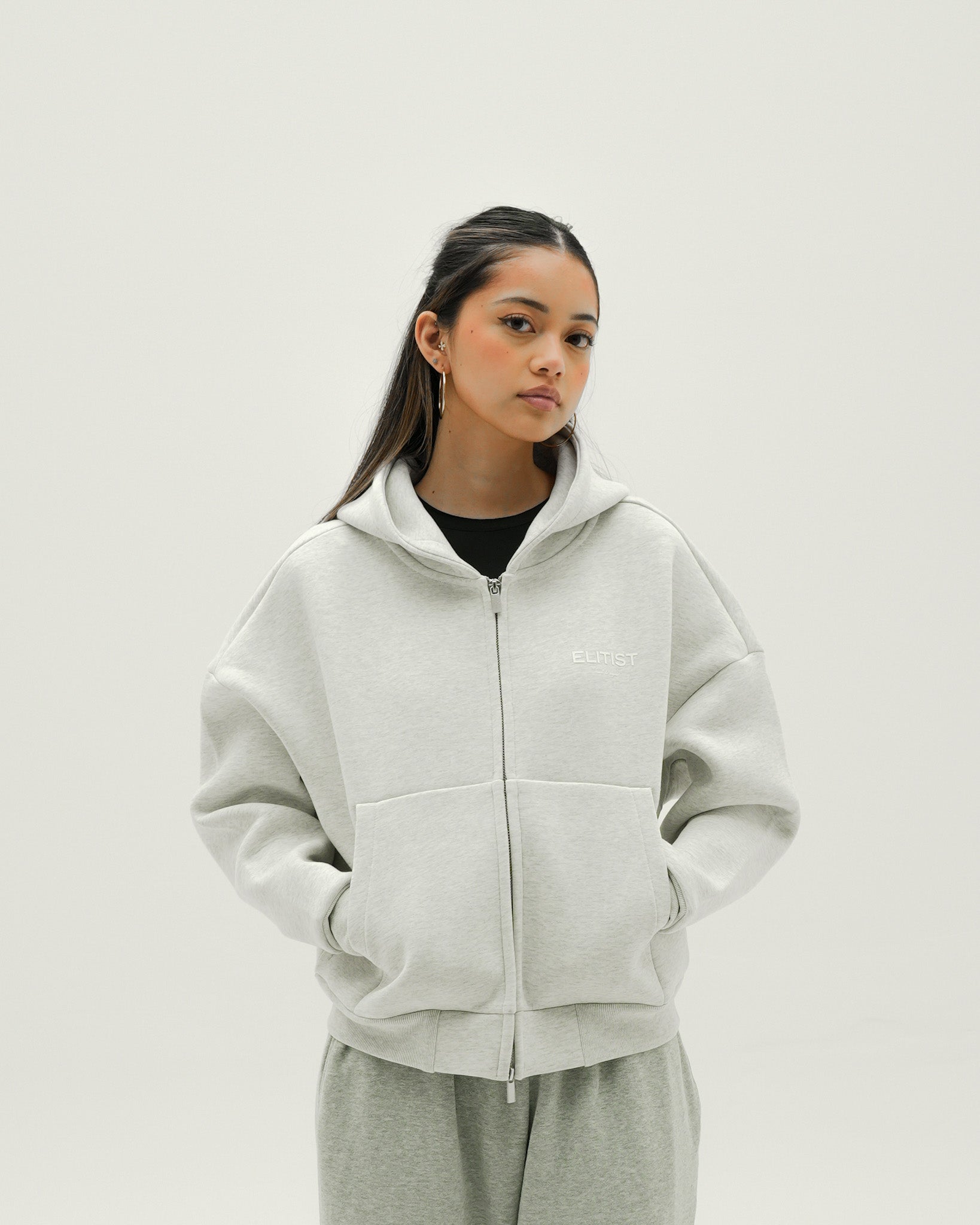 Heather Grey Cropped Purpose Jacket