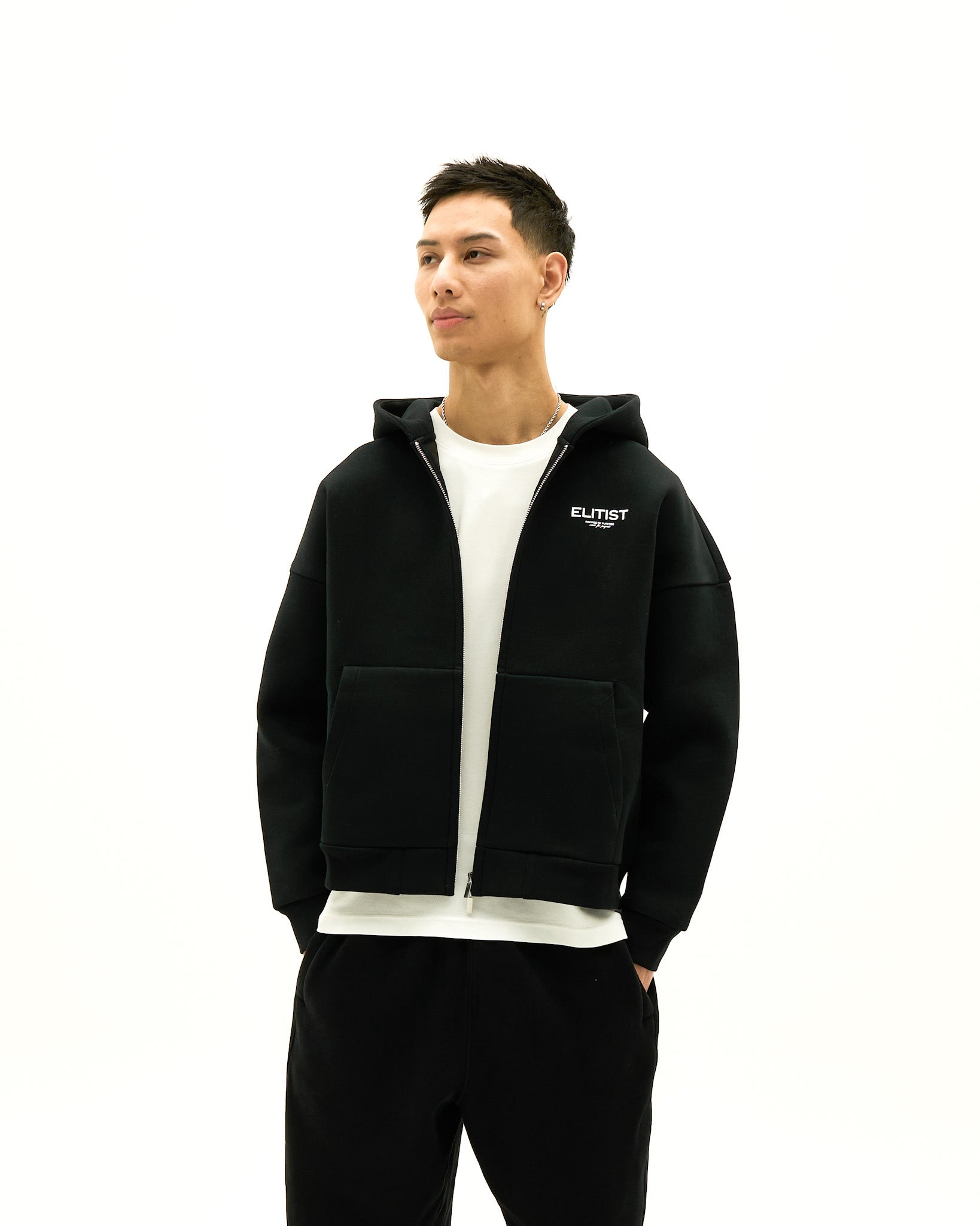 Onyx Black Cropped Purpose Jacket