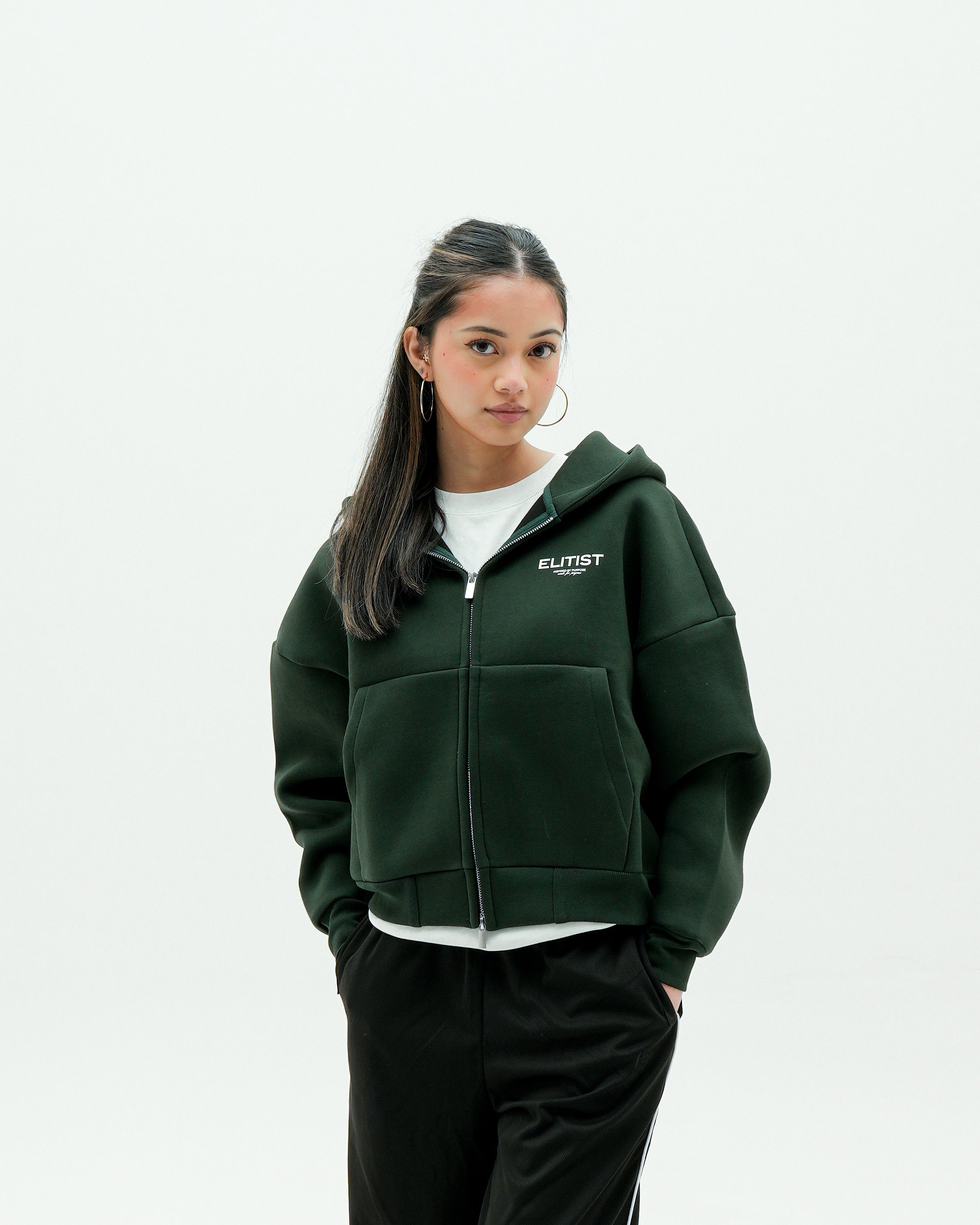 Forest Green Cropped Purpose Jacket