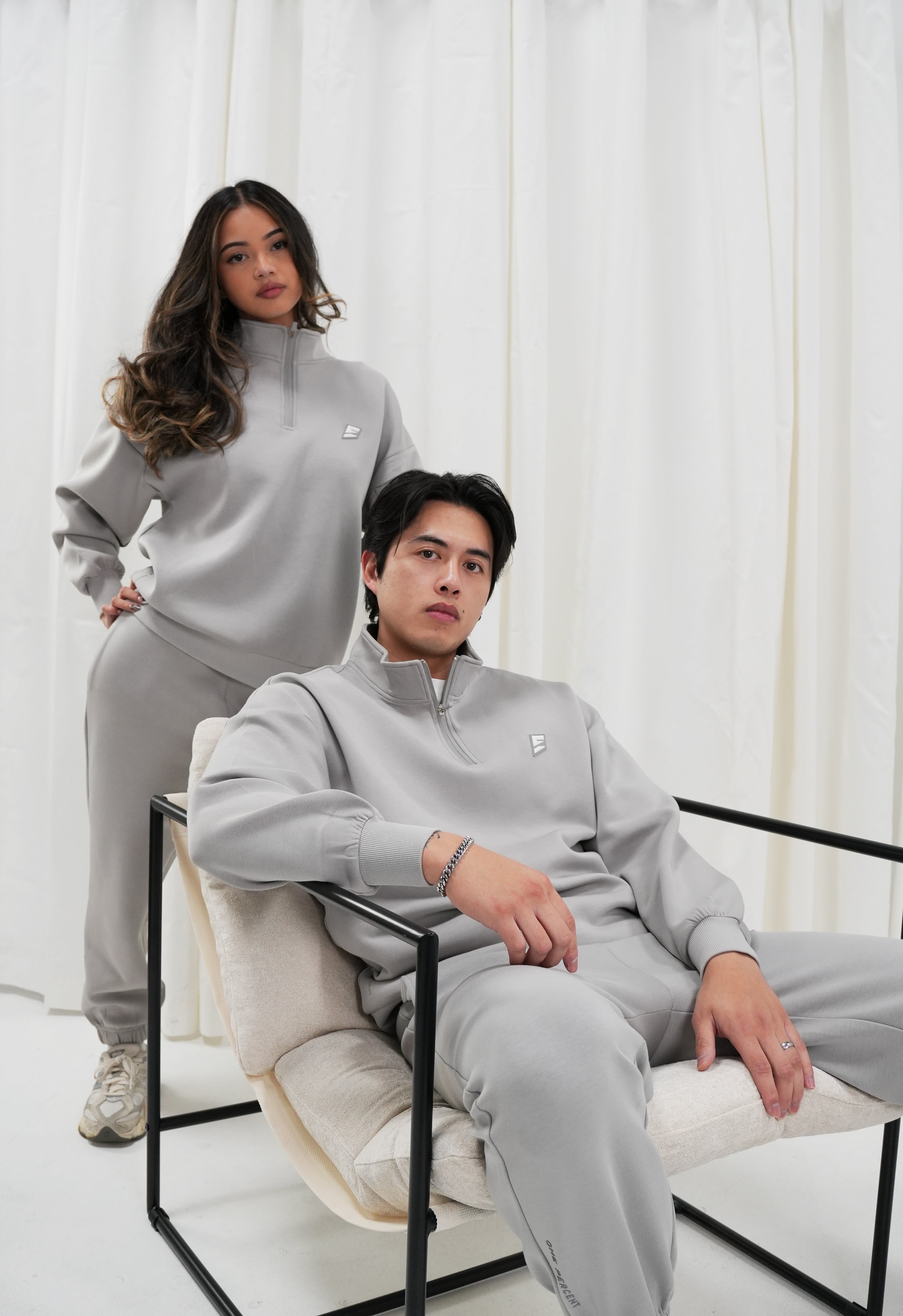 Marl Grey Core Quarter Zip