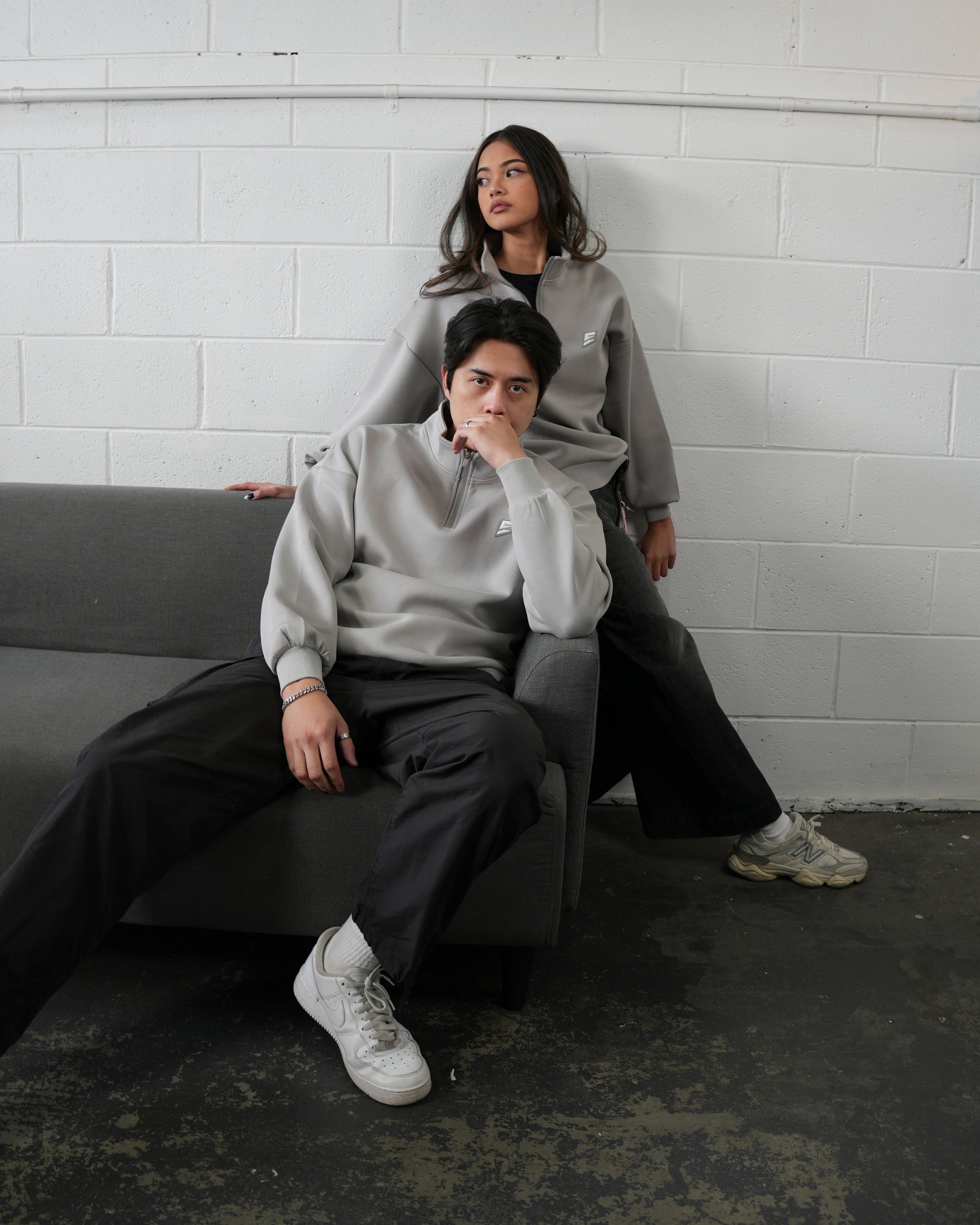 Marl Grey Core Quarter Zip