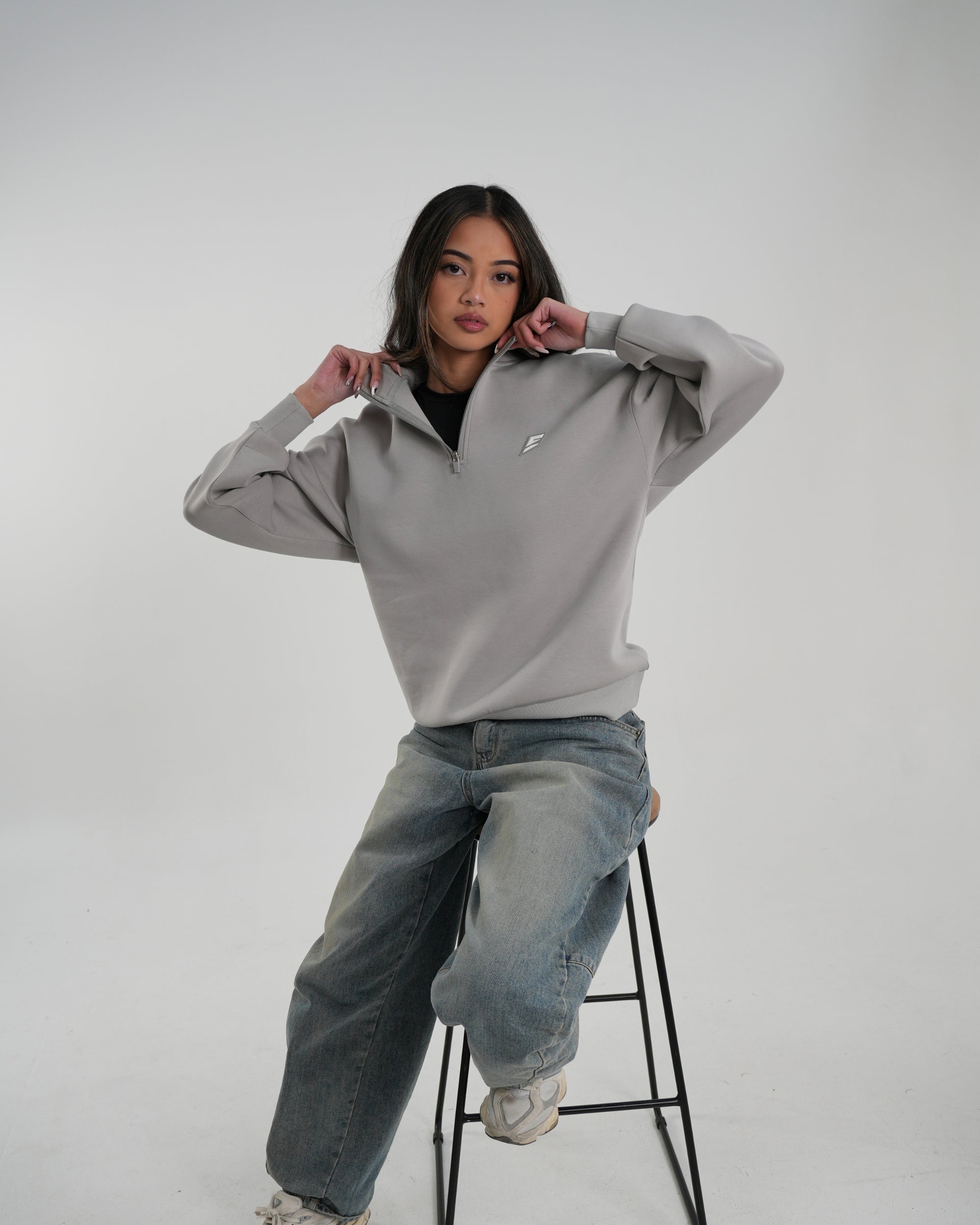 Marl Grey Core Quarter Zip